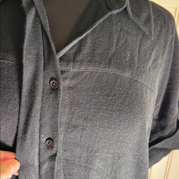 NWT 7115 By SZEKI Signature Black Shirt Button Down Dress - Picture 6 of 11